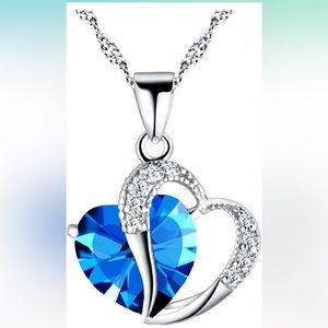 🦋Women Fashion Cubic Zirconia Inlaid Heart Shape Pendant Necklace Jewelry